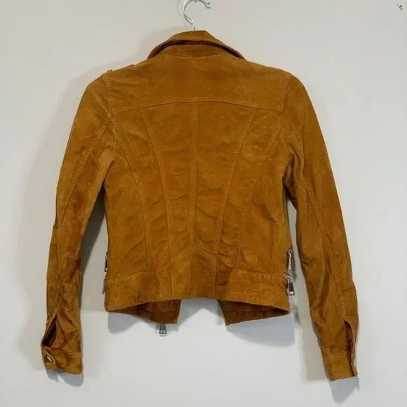 BEST JACKET FULLY LINED SOFT SUEDE LEATHER | AMBER GOLD YELLOW MUSTARD NUGGET OR - Picture 9 of 14